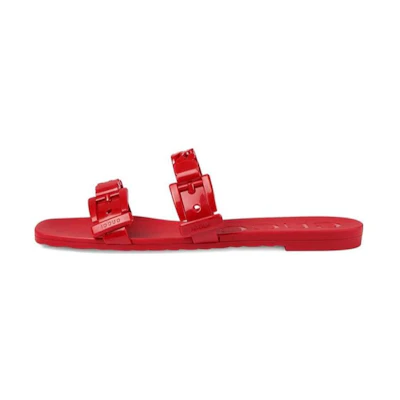 (W) Gucci Rubber GG Slide 'Red'