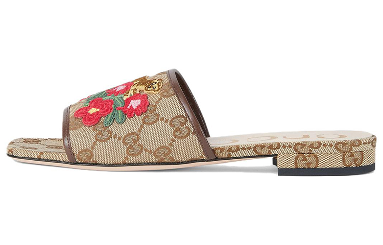 (Women) Gucci Rubber GG Slide 'Tiger Floral Embroidery' 687582-KY980-9763