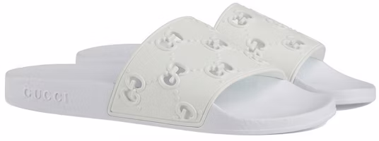 (W) グッチ ラバーGGスライド (ホワイト) 573922-JDR00-9014 Lookbook (W) グッチ ラバーGGスライド (ホワイト) 573922-JDR00-9014