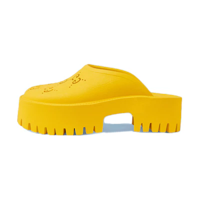 (W) Gucci Rubber GG Slide 'Yellow'