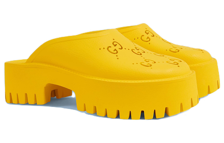 Order (W) グッチ ラバーGGスライド (イエロー) 663577-JFB00-7114