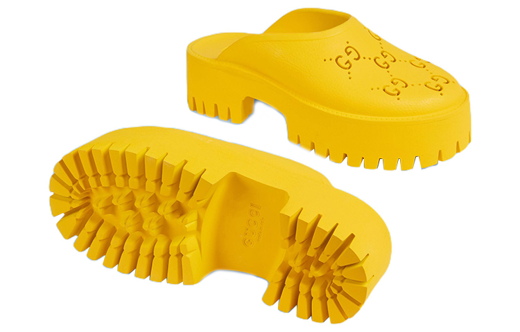 Purchase (W) グッチ ラバーGGスライド (イエロー) 663577-JFB00-7114