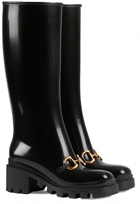 (Women) Gucci Rubber Horsebit Tall Boots 'Black' 659707-JCCP0-1000 Lookbook (Women) Gucci Rubber Horsebit Tall Boots 'Black' 659707-JCCP0-1000