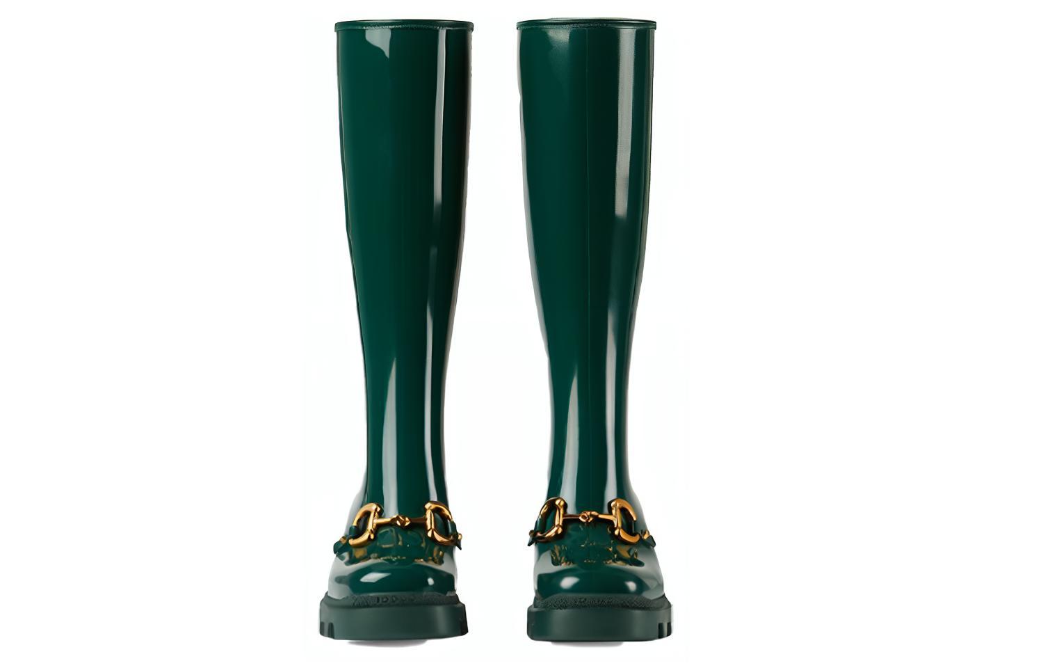 Lookbook (W) 구찌 러버 홀스빗 롱부츠 (그린) 659707-JCCP0-3154