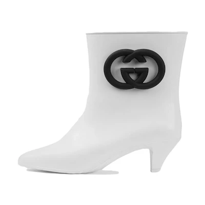 (W) Gucci Rubber Round Toe Slip-On Boot 'White'