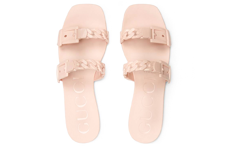 (W) Gucci Rubber Slide Sandal 'Light Pink' 圖 4