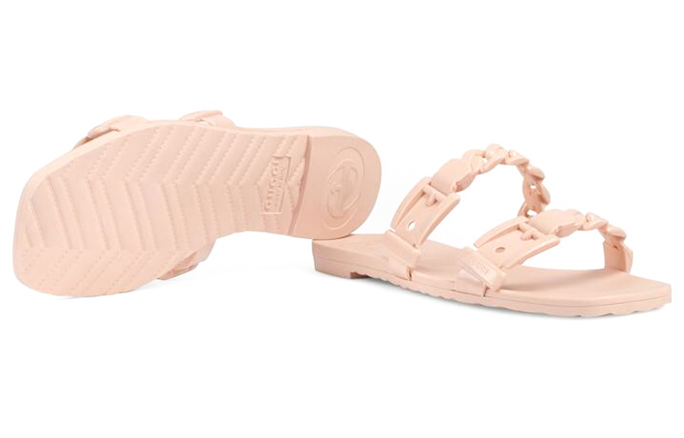 (W) Gucci Rubber Slide Sandal 'Light Pink' 圖 6