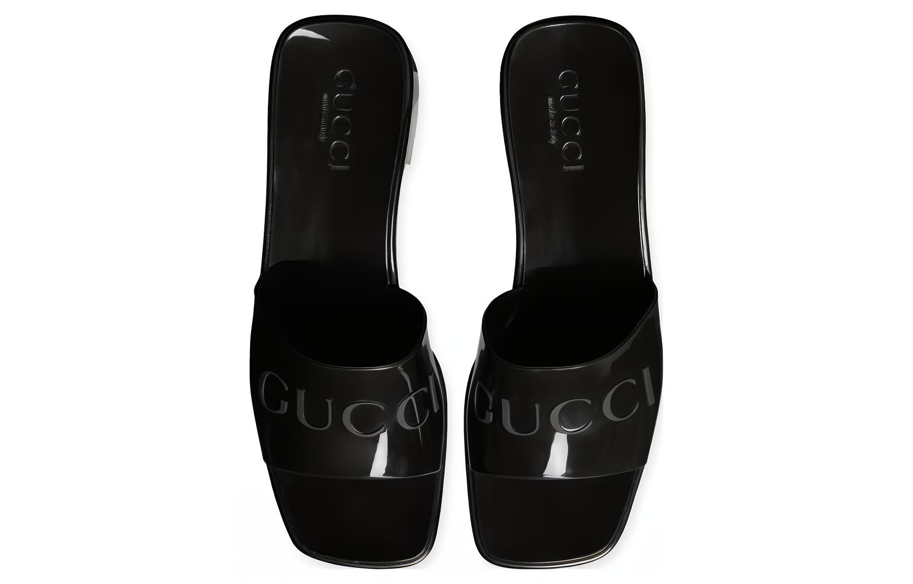 Purchase (W) 구찌 러버 슬라이드 블랙 (Gucci Rubber Slide Black) 624730-J8700-1000