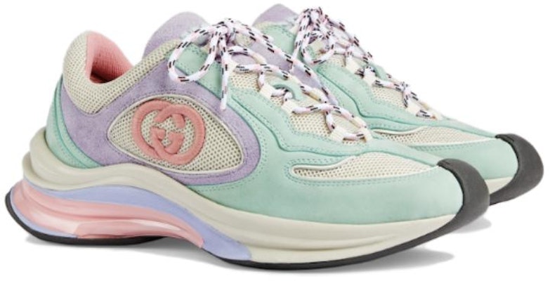 (W) Gucci Run 'Velvet Lace-up Tapak Tebal Rendah Biru Hijau' 746939-AACSK-3942 Order (W) Gucci Run 'Velvet Lace-up Tapak Tebal Rendah Biru Hijau' 746939-AACSK-3942