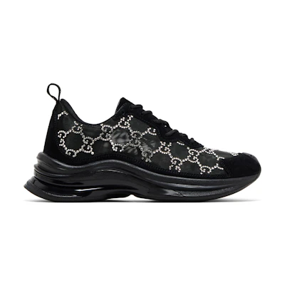 (W) Gucci Run Sneaker 'GG Crystal - Black'