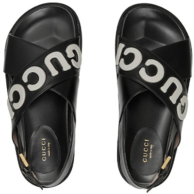 (Women) Gucci Sandal 'Black White' 738691-AAB3J-1363 Lookbook (Women) Gucci Sandal 'Black White' 738691-AAB3J-1363