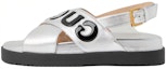 Buy (W) Sandal Gucci dengan Logo Skrip 'Perak Hitam' 738691-AABYB-8149