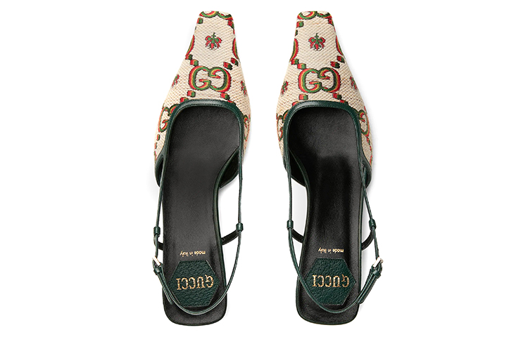 Lookbook GUCCI 古奇 100週年 涼鞋 女式 白綠色