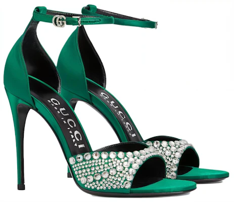(W) Sandales à Brides en Satin Gucci avec Cristaux ''Vert'' 749832-KND90-3120 Lookbook (W) Sandales à Brides en Satin Gucci avec Cristaux ''Vert'' 749832-KND90-3120