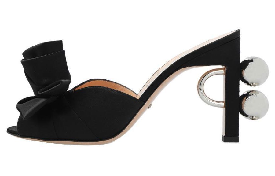 (W) Gucci Satin Mules 'Black'
