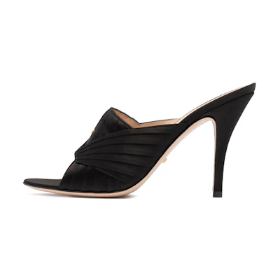 (W) Gucci Satin Slide 'Black Fashion'
