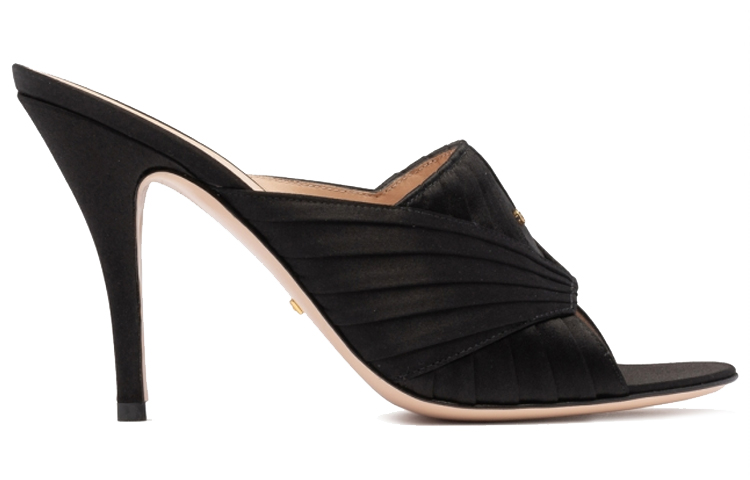 Order (W) Gucci Satin Slide ''Schwarze Mode'' 699457-F1400-1000