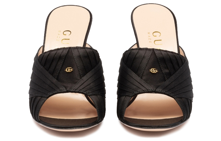 Shop (W) Gucci Satin Slide ''Schwarze Mode'' 699457-F1400-1000