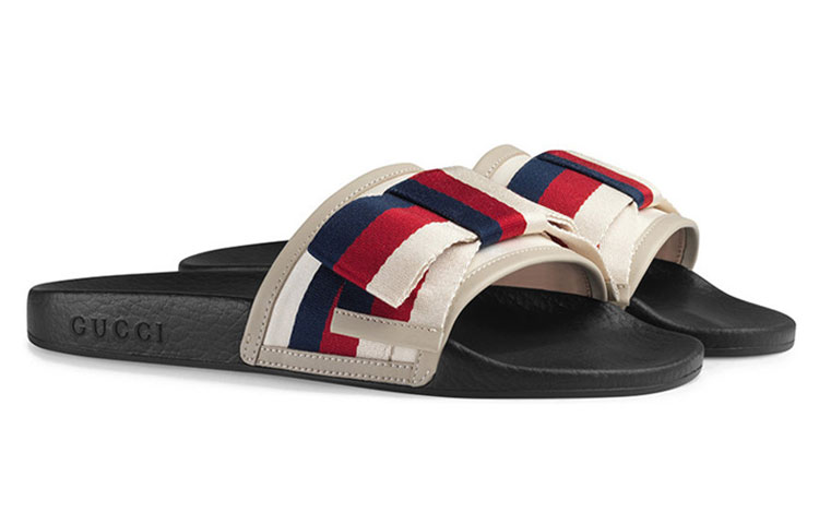 Lookbook (W) Gucci Sandalias de Satén 'Lazo Web' 498316-KLWI0-9620