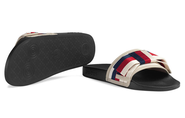 Shop (W) Gucci Sandalias de Satén 'Lazo Web' 498316-KLWI0-9620