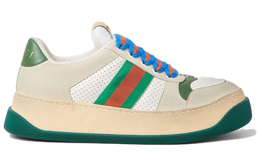 Order (W) Zapatillas Gucci Screener GG de Cuero 'Beige Verde Rojo' 756478-0YIA0-9547