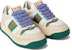 (W) Gucci Screener GG Kulit Sneakers 'Beige Hijau Merah' 756478-0YIA0-9547