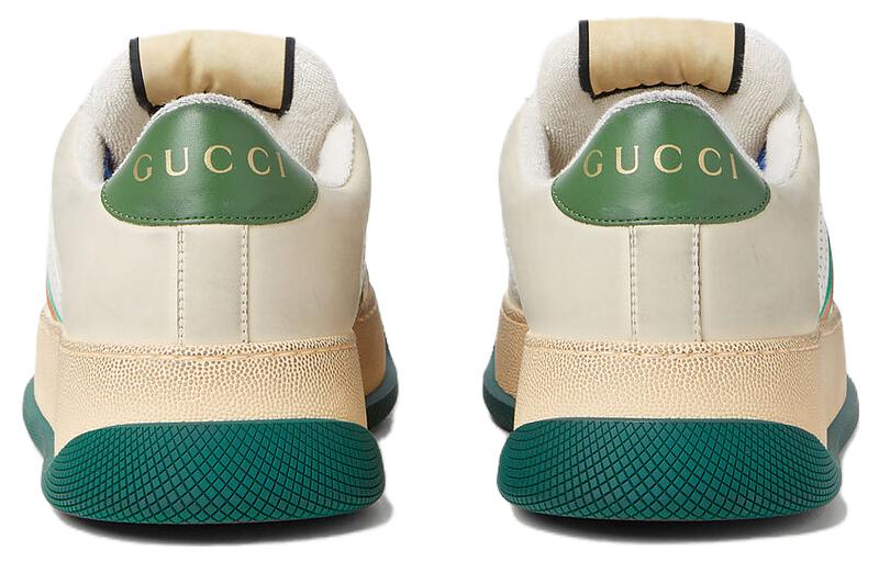 Purchase (W) Zapatillas Gucci Screener GG de Cuero 'Beige Verde Rojo' 756478-0YIA0-9547