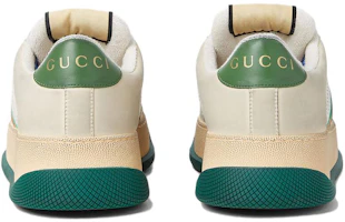 Purchase GUCCI古馳Screener胖丁皮革低筒繫帶圓頭厚底時尚板鞋女款米白綠