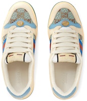 GUCCI 古奇 Screener GG琺瑯飾水晶 低筒時尚板鞋 女款 白綠 Lookbook GUCCI 古奇 Screener GG琺瑯飾水晶 低筒時尚板鞋 女款 白綠