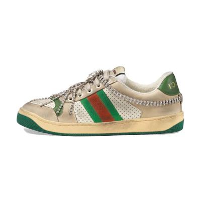 (W) Gucci Screener 'GG Enamel with Crystals Butter'