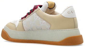 GUCCI古馳 Screener 胖丁 帆布 低筒繫帶 時尚板鞋 女款 米色 Lookbook GUCCI古馳 Screener 胖丁 帆布 低筒繫帶 時尚板鞋 女款 米色