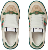 GUCCI古馳 Screener 胖丁 皮革 圓頭繫帶 低筒 休閒鞋 女款 米色 Lookbook GUCCI古馳 Screener 胖丁 皮革 圓頭繫帶 低筒 休閒鞋 女款 米色