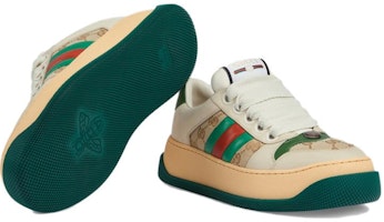 GUCCI古馳 Screener 胖丁 皮革 圓頭繫帶 低筒 休閒鞋 女款 米色 Purchase GUCCI古馳 Screener 胖丁 皮革 圓頭繫帶 低筒 休閒鞋 女款 米色