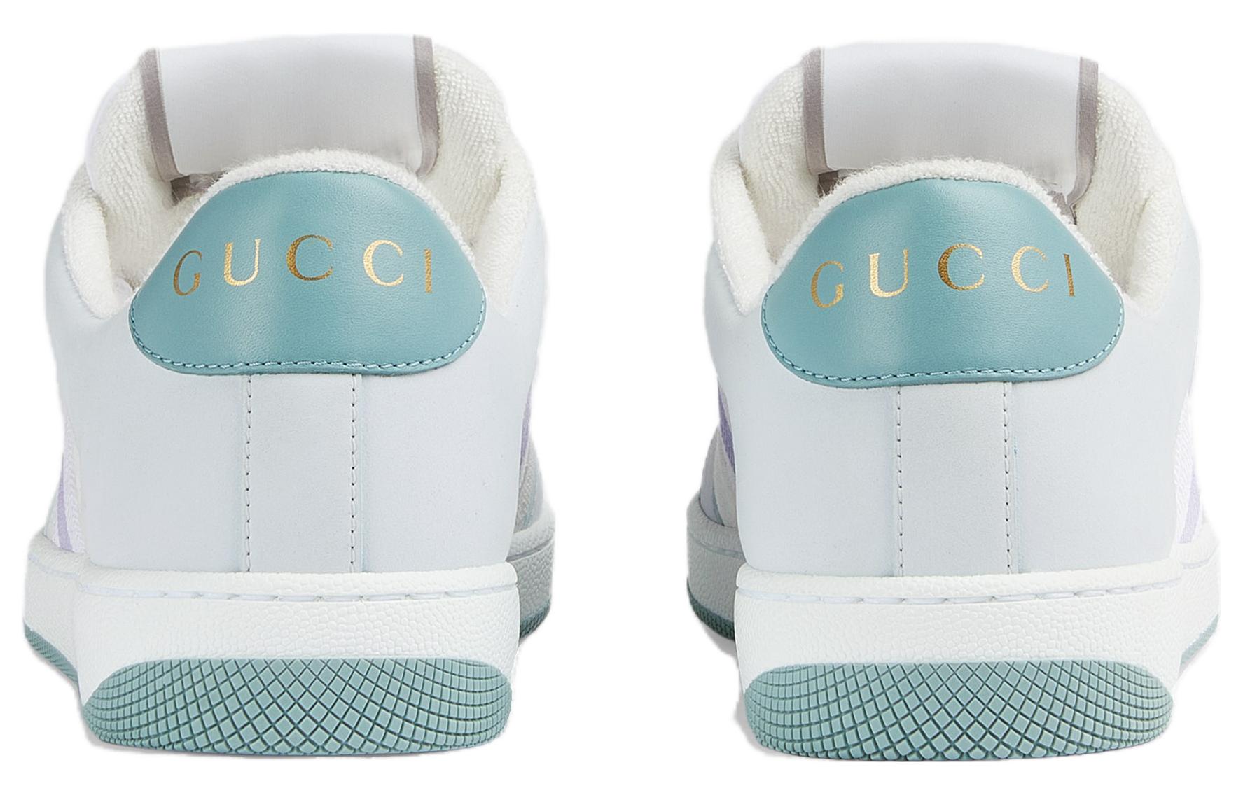 Purchase 古馳 GUCCI Screener 皮革 休閒舒適 低幫 板鞋 女款 淺藍色