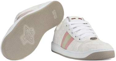 GUCCI古馳 Screener 帆布 圓頭繫帶 低筒 板鞋 女款 淺灰色 Purchase GUCCI古馳 Screener 帆布 圓頭繫帶 低筒 板鞋 女款 淺灰色