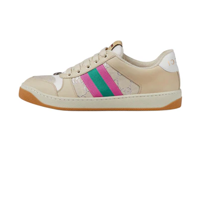 (W) Gucci Screener 'White GG Lamé'