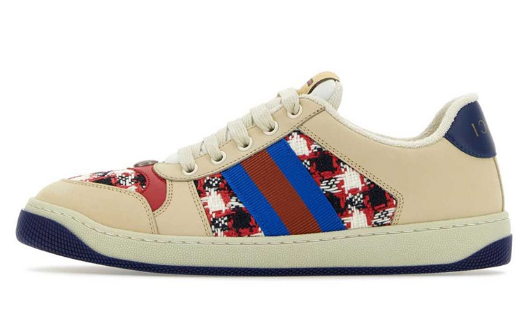 (Women) Gucci Screener Low-Top Sneakers 'Beige Navy Red' 577684-FACBJ-9075