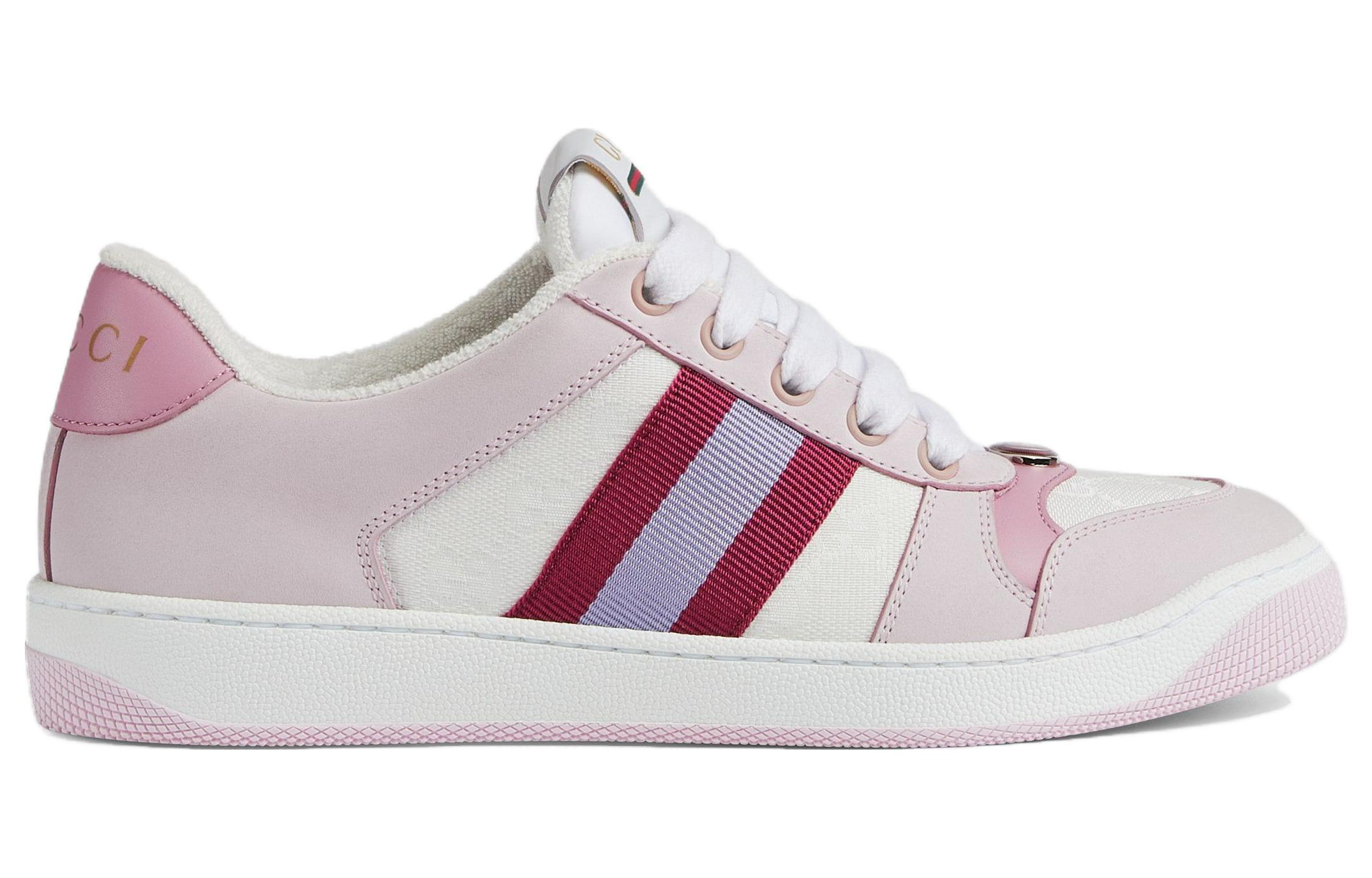 Order (W) Sneakers Gucci Screener Rendah 'Putih Merah Jambu' 677423-HVKI0-9090