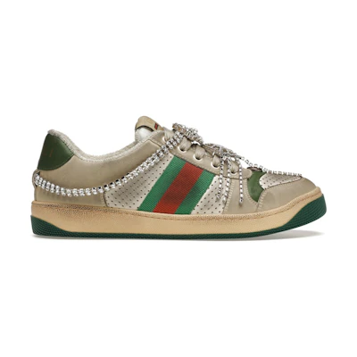(W) Gucci Screener Sports Shoe White Green