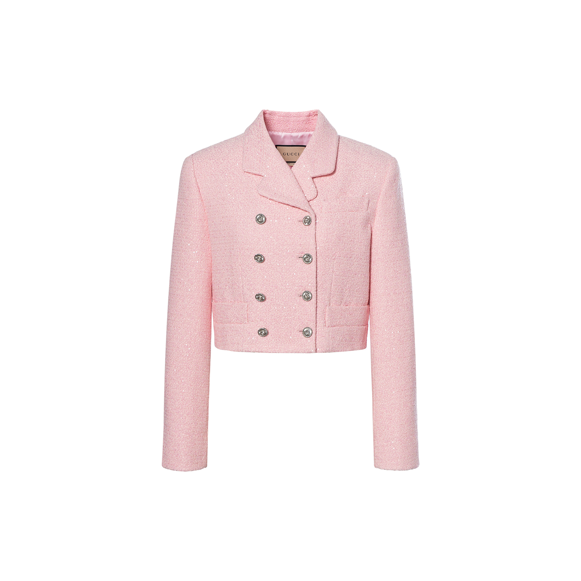 (Women) Gucci Sequin Embroidered Double-Breasted Pink Jacket 771480-ZAPKK-5901