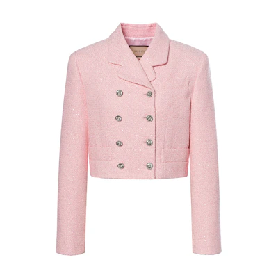 (Women) Gucci Sequin Embroidered Double-Breasted Pink Jacket 771480-ZAPKK-5901