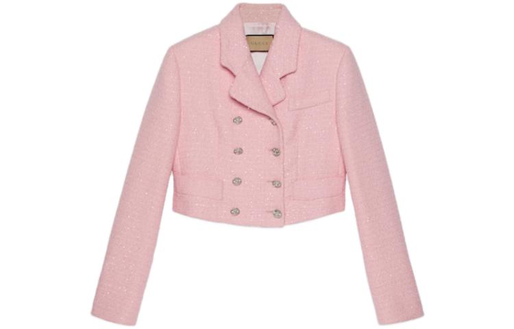 (Women) Gucci Sequin Embroidered Double-Breasted Pink Jacket 771480-ZAPKK-5901 圖 2