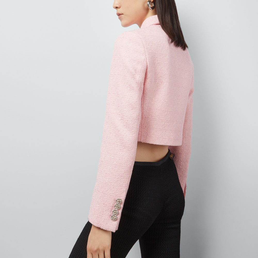 (Women) Gucci Sequin Embroidered Double-Breasted Pink Jacket 771480-ZAPKK-5901 圖 4
