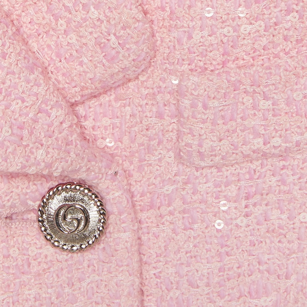 (Women) Gucci Sequin Embroidered Double-Breasted Pink Jacket 771480-ZAPKK-5901 圖 6