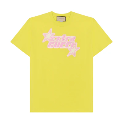 (Women) Gucci Sequin Logo Yellow Short Sleeve T-Shirt 776596-XJGDH-黄色
