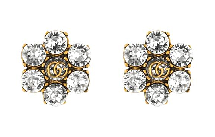 (Women) GUCCI Shiny Fashion Crystal Metal Earrings for Women 645685-J1D50-8062