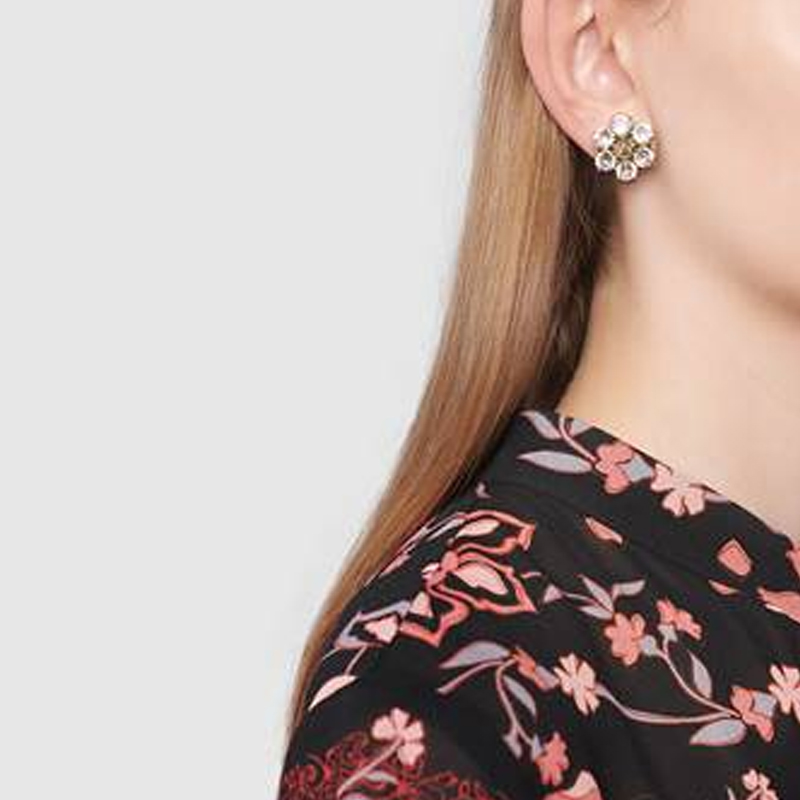 (Women) GUCCI Shiny Fashion Crystal Metal Earrings for Women 645685-J1D50-8062 圖 4