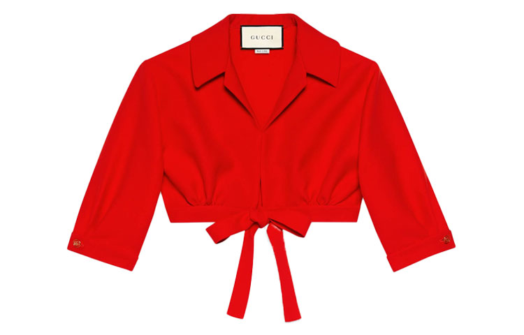 (Women) Gucci Short-Sleeve Red Sun-Protective Shirt 652654-ZAD88-6049