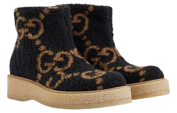 Order GUCCI古馳 時尚套腳 短筒靴 女款 黑棕色