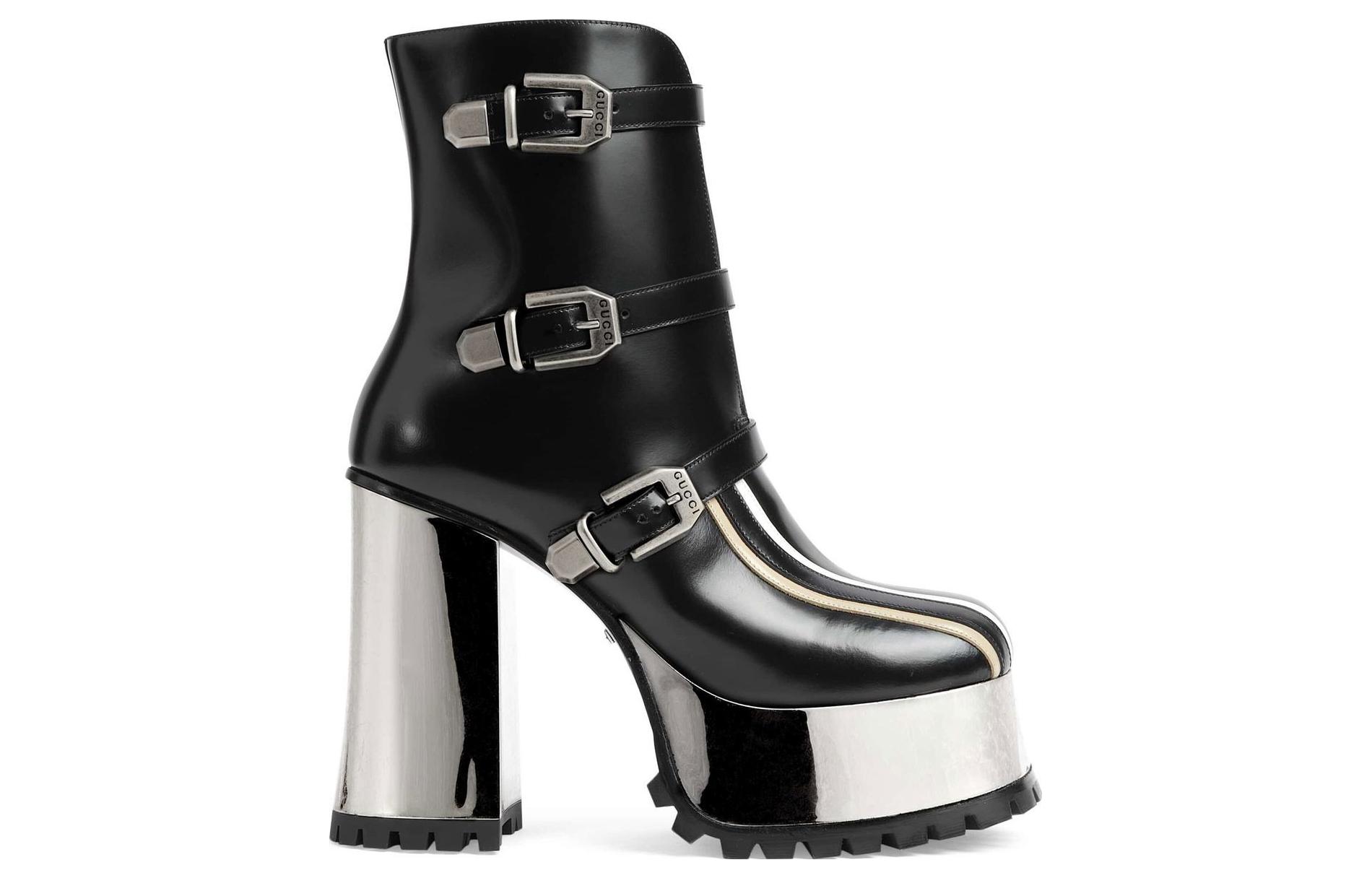 (W) Gucci Short Boot 'Black Chunky Heel' 圖 2